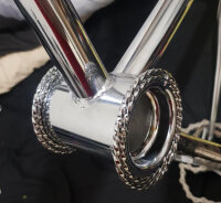 Tretlager Abdeckung Double Square Twisted Chrom