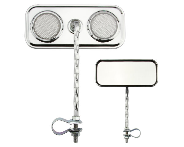 Mirror Square Twisted Chrome Clear Lowrider