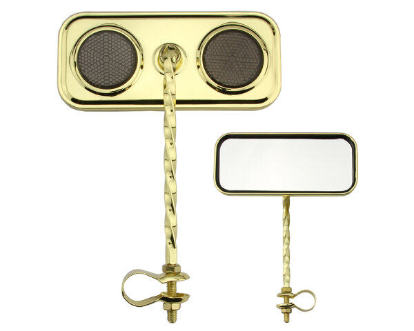 Mirror Square Twisted Gold Black Reflector