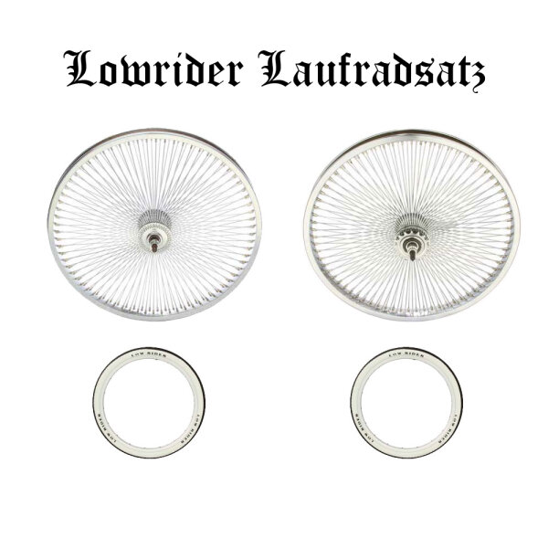 Lowrider 20" 144 Speichen Laufrad Set inkl. Weißwand "Lowrider" Reifen
