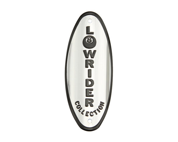 Steuerkopf Schild "Lowrider Collection" Chrom / Schwarz