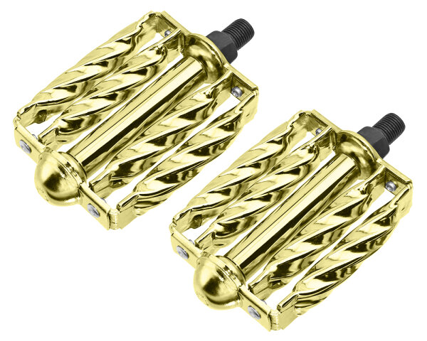 Pedals Set Double Square Twisted Gold 1/2