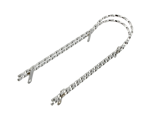 Sissy Bar 19" Double Square Twisted Chrome Lowrider