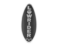 Name Plate "Lowrider USA" Black/Chrome