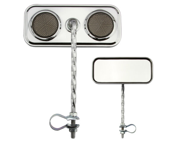 Spiegel Square Twisted Chrom Schwarz